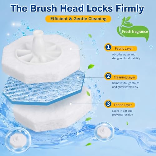 100 Pcs Disposable Toilet Wand Refills Bulk,No Cleaner Required | Disposable Toilet Brush Refills,No Falling Apart,4X Thick Lather Cleaning Power,Fresh Scent,Fits Clorox and Most Toilet Wands