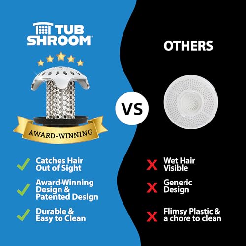 TubShroom Ultra Revolutionary Bath Tub Drain Protector Hair Catcher/Strainer/Snare, Stainless Steel, Stainless Combo - style: Stainless Combo