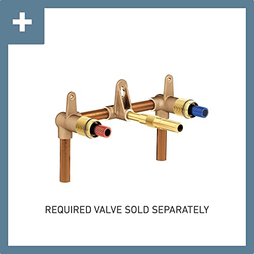 Moen T6906BG Voss Two-Handle Wall Mount Bathroom Faucet Trim Kit, Valve Required, Brushed Gold - color: Gold