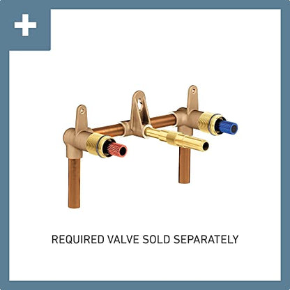 Moen Voss Brushed Nickel Two-Handle Wall Mount Bathroom Faucet Trim Kit, Valve Required, T6906BN - color: Nickel
