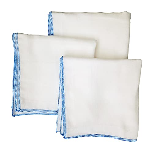 Angel-In-Moms [15 Packs] Natural Cotton 100% Soft Muslin Gauze Handkerchief, Face Washcloths, Makeup Remover Thin Towels, Wide Size 14 inch x 14 inch, Reusable Napkins Hankies Bath Towel (Blue) - color: Blue