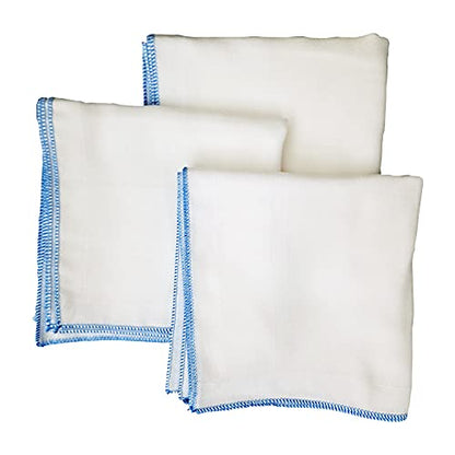 Angel-In-Moms [15 Packs] Natural Cotton 100% Soft Muslin Gauze Handkerchief, Face Washcloths, Makeup Remover Thin Towels, Wide Size 14 inch x 14 inch, Reusable Napkins Hankies Bath Towel (Blue) - color: Blue