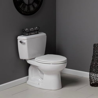 Mayfair Sculptured Rainfall Slow Close Toilet Seat, Easy Clean Hinges with Durable Wood Seat, Made in USA, Elongated, White - size: Elongated, style: Rainfall