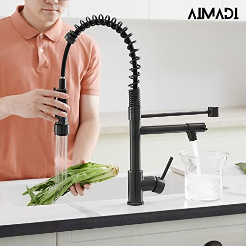 AIMADI Oil Rubbed Bronze Kitchen Faucet,Commercial Kitchen Sink Faucet | Modern Single Handle Single Hole Kitchen Faucets with Pull Down Sprayer - color: Oil Rubbed Bronze, style: Contemporary