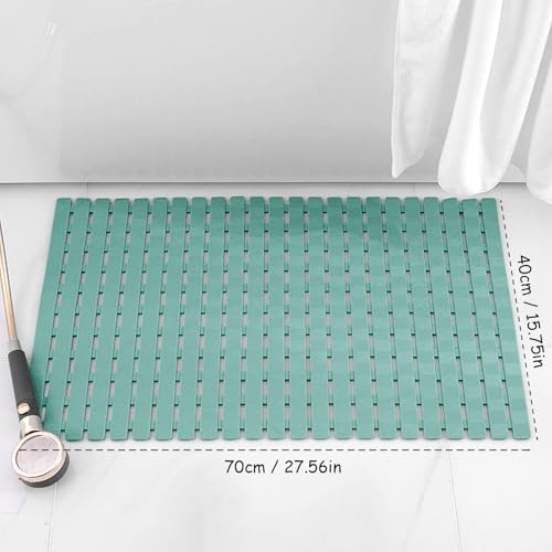 easyBee Shower Mat 27.5"x15.7", Bathtub Mat Non-Slip Bath Mat, Bathing Mat for Tub, Machine Washable, Anti-Slip Shower Liner (Green) - color: Green