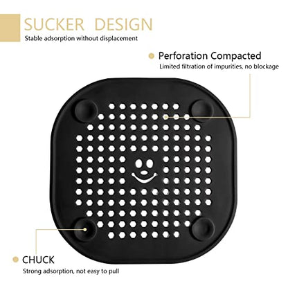 2 Pack Drain Cover Hair Catcher Drain Plug Hair Stopper Drain Protector for Shower Bathroom Accessories Bathtub Deep Grey - color: Deepgrey