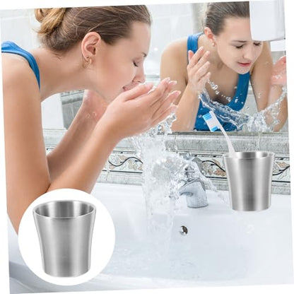 Stainless Steel Toothbrush Holder Cup 180ml Tumbler Mug for Bathroom Mouthwash Water Cup Sleek Design for Men Women