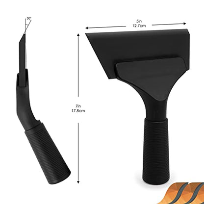 EHDIS Small Squeegee 5 inch Rubber Window Tint Windshield Scraper for Car,Glass, Mirror, Shower, Door,Bathroom Cleaning (Black, 2) - color: Black