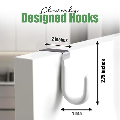 Evelots Over The Door Hooks - 2 Pack - Hangers for Clothes, Towel, Coats, Hats, Handbags - Made of Rubber Coated Steel - Closet, Bathroom, Office - size: 2 Pack, style: Wide Width Door Hooks