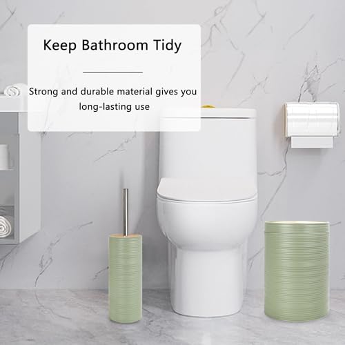 CERBIOR Bamboo Bathroom Accessories Set 6 Piece Spiral Bath Ensemble,Green | Includes Soap Dispenser, Toothbrush Holder, Toothbrush Cup, Soap Dish for Decorative Countertop and Housewarming Gift - style: Green