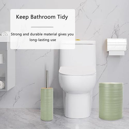 CERBIOR Bamboo Bathroom Accessories Set 6 Piece Spiral Bath Ensemble,Green | Includes Soap Dispenser, Toothbrush Holder, Toothbrush Cup, Soap Dish for Decorative Countertop and Housewarming Gift - style: Green