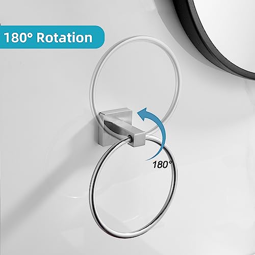 WOLIBEER Brushed Nickel Toilet Paper Holder Towel Ring,Bathroom Hand Towel Holder Toilet Roll Holder Wall Mounted,Modern Bath Hardware Set Stainless Steel 2 Pieces - color: Brushed Nickel