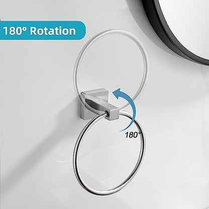 WOLIBEER Brushed Nickel Toilet Paper Holder Towel Ring,Bathroom Hand Towel Holder Toilet Roll Holder Wall Mounted,Modern Bath Hardware Set Stainless Steel 2 Pieces - color: Brushed Nickel