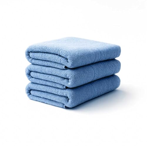 Combo Luxury Color Bath Towels Set 3 Pcs, Bamboo Hotel Large Towels for Bathroom, Thick Bathroom Sets of 3 Bath Towels (3, Navy 38, Large) - color: Navy 38