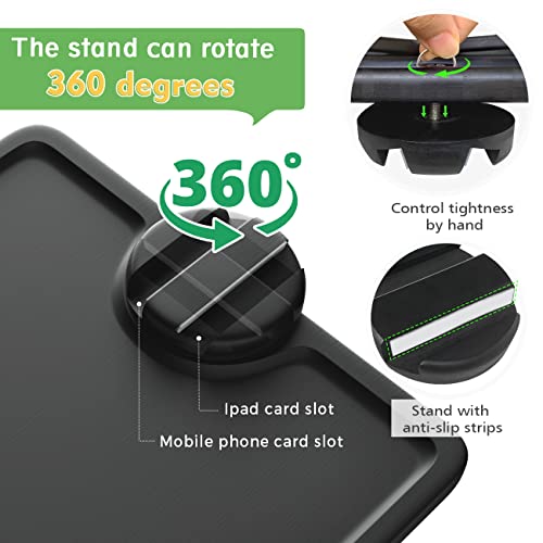 Smatdecis Couch Arm Tray Table Sofa Arm Clip, Armrest Tray Table Suitable for Home Drinks/Fast Food/Fruit Etc, Large Size Multi-Function Black(360° Rotating Stand A) - color: Black, size: 13" x 9.4"(360°A)