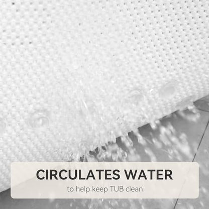 Bathtub Mat Non Slip, Soft Foam Bath Mat for Tub, Bathtub Mat with Drain Holes, Suction Cups Shower Mat (White, 36''X17'') - color: White