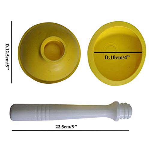 Drain Plunger, Mini Sink Unclogger, Small 4-Inch Clog Remover | Rubber Cup Hand Plumber Helper, Force Tiny Compact Tool with 9" Short Handle for Kitchen Bathroom, Toilet, Shower, Bath Tub - color: Green + Yellow