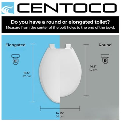 Centoco Elongated Toilet Seat, Economy, USA, DSAMAZ16-106, Bone | Closed Front, Cover, Plastic, Made in the USA - color: Bone, size: Elongated