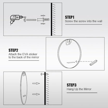 34inch Sliver Round Mirror,Aluminum Brush Framed,Wall Mounted Vanity Mirror,5MM Copper Free Mirror - size: 34"L x 34"W