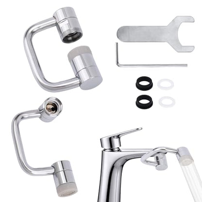 Universal Rotating Faucet Extender, 1080° Swivel Extension Sink Aerator with Dual Spray Modes & Adjustable Rotatable Robotic Arm, for Bathroom Kitchen 15/16'' Accessories & 55/64'' Threads Parts