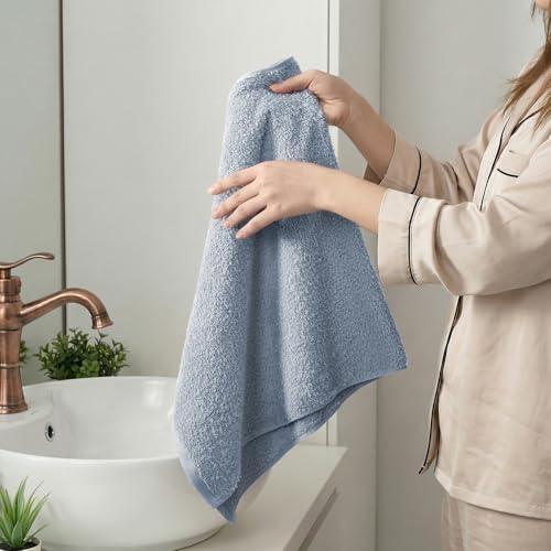 REDKISS 2-Pack Luxury Hand Towels, 16x32 Inch 450G 100% Cotton, Blue Quick-Dry Bathroom & Kitchen Towels, Super Soft and Highly Absorbent - color: Blue, size: hand towel set of 2
