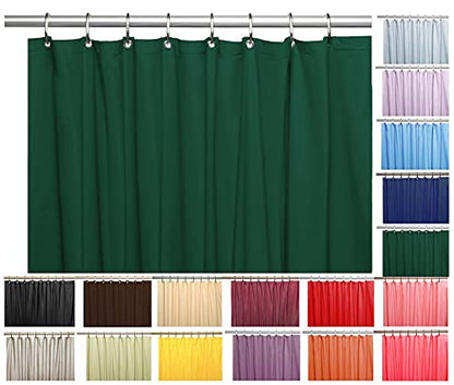 Elegant Heavy Duty Vinyl Shower Curtain Liner with 12 Metal Grommets Dark Green - color: Dark Green