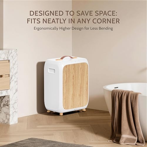 Keenray Towel Warmer Bucket, Luxury Rectangle Towel Warmer for Bathroom with Timer & Delay, Customized Fragrance, Child Lock, Fits 2 Large Towels, Blankets, Bathrobes, Ideal Gift for Him & Her(Wood) - color: White/Wood Color
