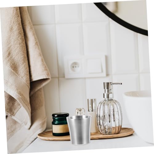 Stainless Steel Toothbrush Holder Cup 180ml Tumbler Mug for Bathroom Mouthwash Water Cup Sleek Design for Men Women