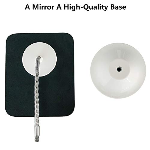 YEAKE Adjustable Flexible Gooseneck Makeup Mirror,360°Rotation Folding Portable Desk Vanity Mirror with Stand Shower Shaving Cosmetic Mirror Square - size: 6.5"L x 5.3"W, style: 6.5"L x 5.3"W(Medium)