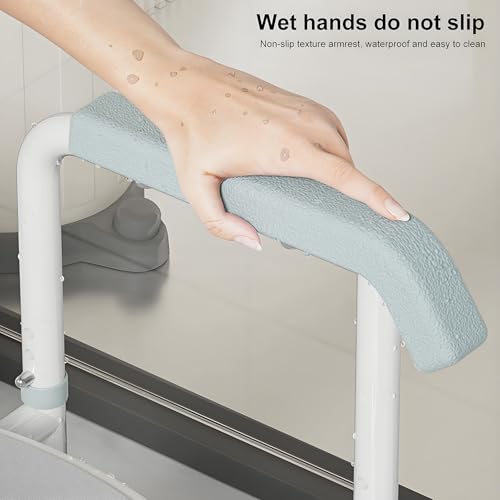 Raised Toilet Seat with Handles,Toilet Seat Riser for Seniors with Adjustable Padded Arm Handicap Elevated Toilet Safety Seat for Standard or Elongated Commode for Elderly Pregnant White
