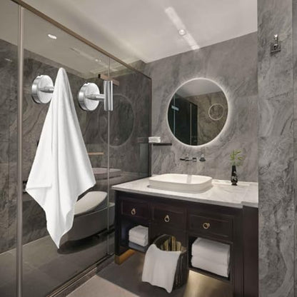 DGYB Large Suction Cup Hooks for Shower Set of 2 Black Towel Hooks for Bathrooms 15 Lb Removable Wall Hooks for Hanging (Chrome 2Pcs) - color: Chrome 2Pcs