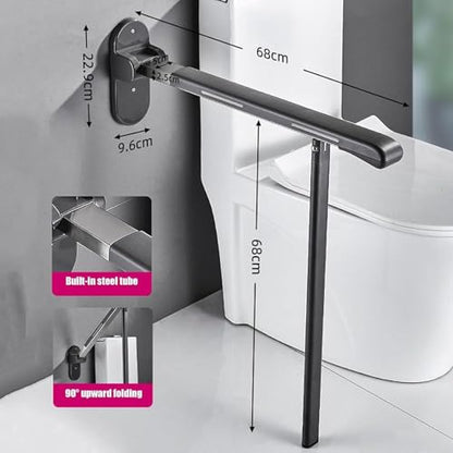 Foldable Handrail Grab Bars, Wall Mounted Toilet Safety Support, Anti Slip Shower Assist Aid, Toilet Grab Bar,Bathroom Safety Handrails for Elderly Pregnant Women Disabled(White)