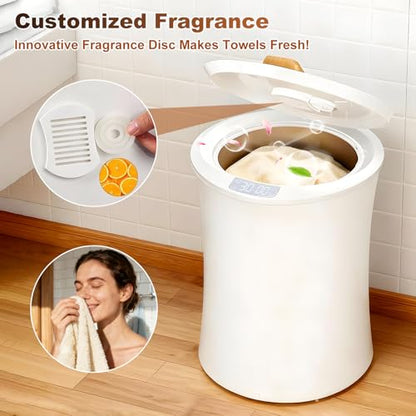 Large Towel Warmer Bucket, Heated Towel Bucket with 3 Heat Modes & 24H Timer, Auto Shut Off, Fits Oversized Towels, Bathrobes, Blankets for Bathroom Spa