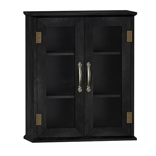 ChooChoo Bathroom Wall Cabinet, Medicine Cabinet with Acrylic Doors, Wall Mounted Over The Toilet Storage Cabinet with Adjustable Shelves for Bathroom, Kitchen, and Laundry Room, Black - color: Black