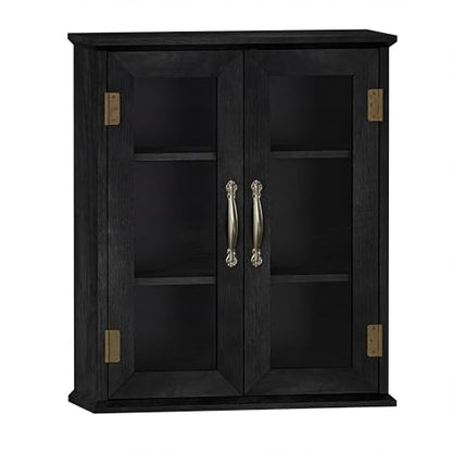 ChooChoo Bathroom Wall Cabinet, Medicine Cabinet with Acrylic Doors, Wall Mounted Over The Toilet Storage Cabinet with Adjustable Shelves for Bathroom, Kitchen, and Laundry Room, Black - color: Black