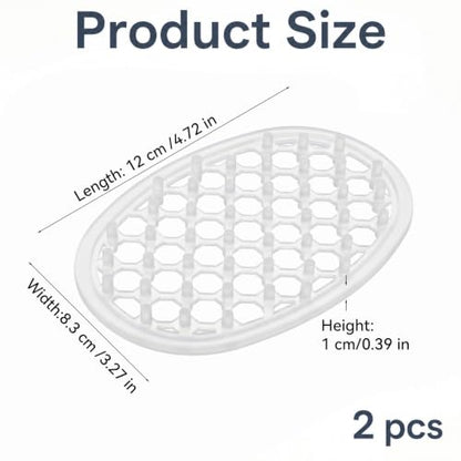 2Pcs Silicone Soap Dish, Self Draining Soap Holder, Non-Slip Soaps Saver | Silicone Soap Holder for Kitchen Bathroom Shower Counter, Keep Soaps Bars Dry Clean