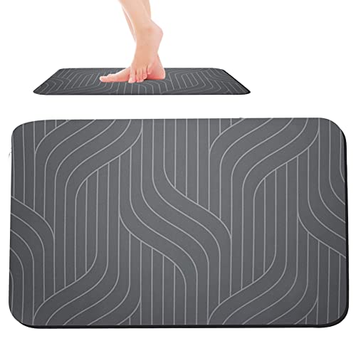 Diatomite Stone Bath Mat Quick Dry Bathroom Mat Non-Slip Bathroom Diatomaceous Earth Bathroom Floor Mat Carpet 40x60 cm Grey - color: Grey