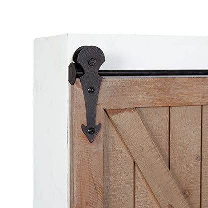 Kate and Laurel Cates Rustic Wall Cabinet; 22 x 28; White and Rustic Brown; Farmhouse Wall-Mounted Storage Cabinet - color: White/Rustic Brown
