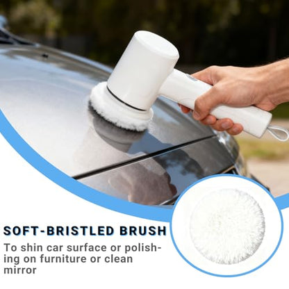 Spin Scrubber Replacement Heads, 4-Pack | Multi-surface pads: tile, bathtub, kitchen, floor, car detailing. Soft & stiff bristles.Deep clean grout & corners.