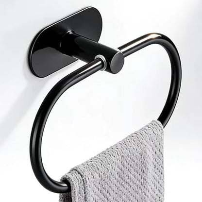 Adhesive Towel Ring Self Adhesive Hand Towel Ring Stainless Steel Rustproof Bathroom Towel Holder Wall Mount SUS 304 Stainless Steel Matte Black
