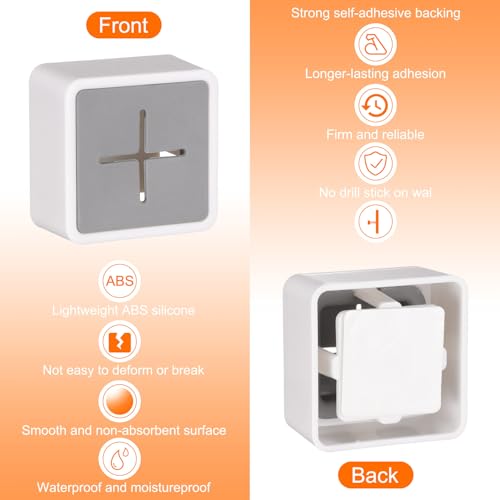 HARFINGTON 3pcs Self Adhesive Hooks Waterproof ABS Silicone Shower Robe Towel Wall Hooks Adhesive Push Dish Towel Hooks Without Drill for Bathroom Kitchen Washroom Home, Gray - color: Gray
