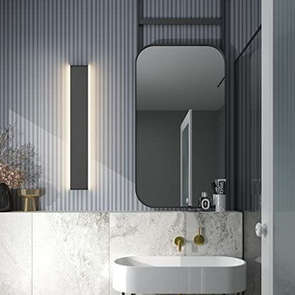 Ralbay 39.3inch Modern Black Vanity Light Fixtures LED Bathroom Wall Light Up and Down Bathroom Lighting Fixtures Warm White Light 3000K - color: Black-Warm White, size: 40 inch
