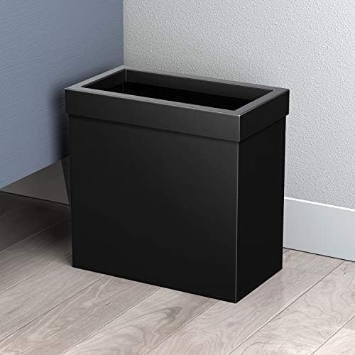 Gatco Small Bathroom Trash Can with Lid, Rectangle 3 Gallon Stainless Steel Wastebasket, Under Sink, Matte Black, for Bathroom, Bedroom, Office (1918) - color: Matte Black