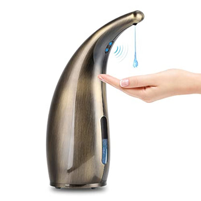 Automatic Soap Dispenser, 300ml Touchless Soap Dispenser, Auto Dish Soap Dispenser with IP65 Waterproof, Auto Sensor Liquid Soap Dispenser for Kitchen Bathroom Hotel Restaurant (Bronze) - color: Bronze