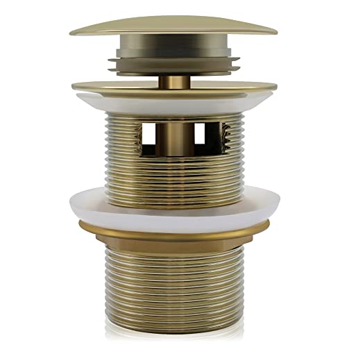 FerdY Pop-up Drain for Freestanding Bathtub, cUPC Certification, Freestanding Bathtub Drain Stopper, Polished Gold - color: Polished Gold