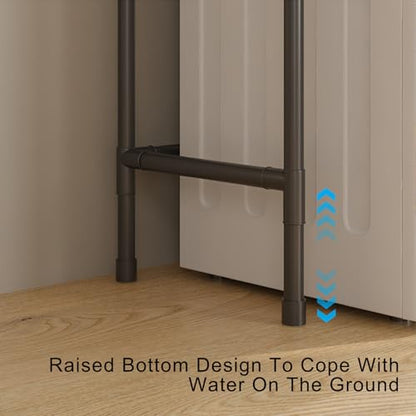 3-Tier Over-The-Toilet Storage Shelf - Sturdy Stainless Steel Bathroom Organizer for Toiletries, Towels & Essentials - Space-Saving Design - color: Black