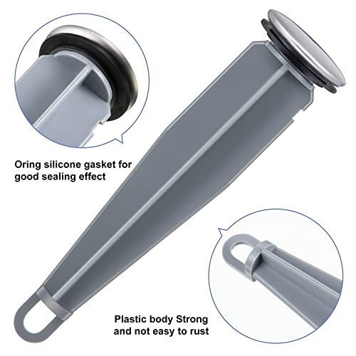 Enhon 3 Pack Pop up Stoppers Compatible with Moen Drain Components | Chrome Bathroom Sink Drain Plunger, 4-7/8 Tall, 1-1/4 Cap Dia, with 1 Mounting Hole and Gasket Seal, Compatible with 88994