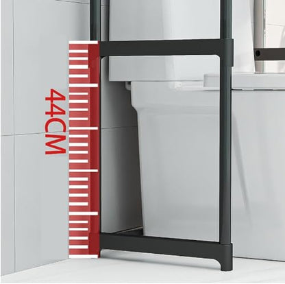 3-Tier Over the Toilet Storage, Metal Bathroom Shelve, Over Toilet Bathroom Organizer, Space Saver Bathrooms Shelve for Restroom Laundry Balcony, Black - color: Black
