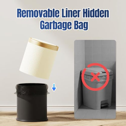 stonespace Motion Sensor Trash Can, 3.7 Gallon, Cream White | Automatic Trash can touchless for Bathroom, Kitchen, Bedroom, Living Room, Office