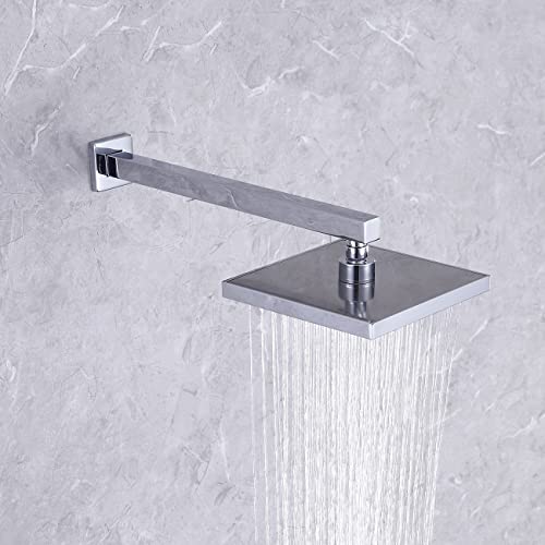KES Shower Connector Ball Joint Shower Head Polish Chrome 16-Inch Shower Arm with Flange, PSB101-CH-SL+PSAN204-CH-UPC-NEW